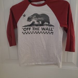 Vans Kids Long Sleeve Tee - Red and White
